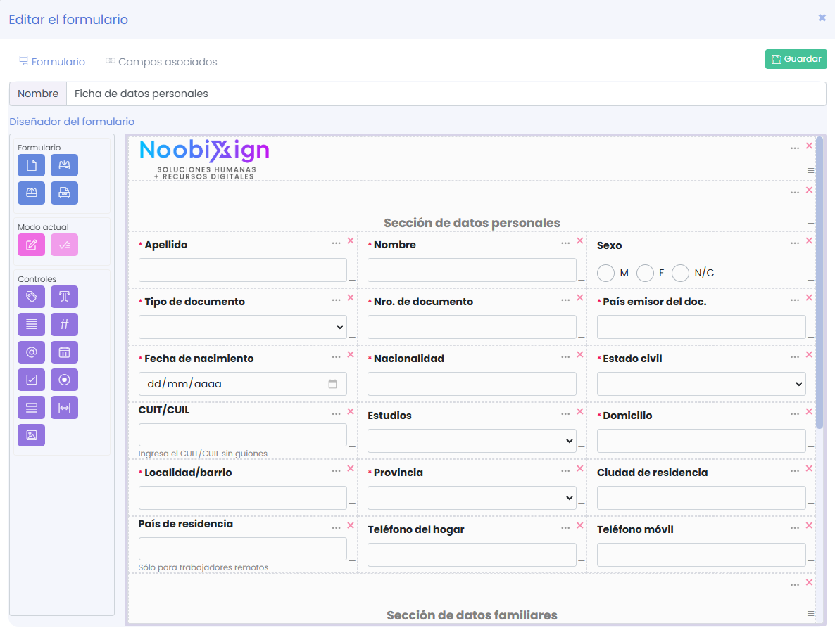 Editor de formularios