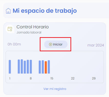 Tarjeta en la pantalla de inicio